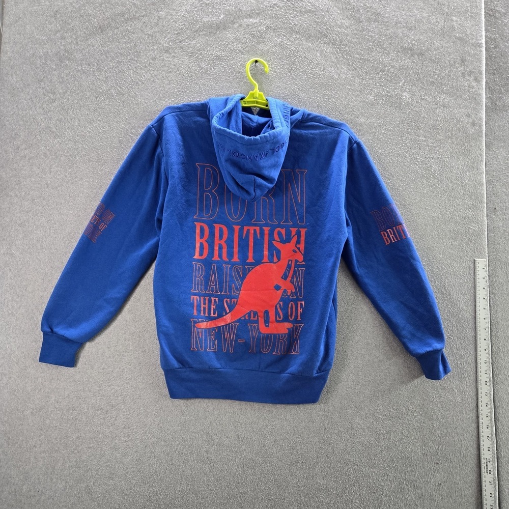 Kangol‎ Men Hoodie P/S Blue Graphic Fleece Kangaroo K96156 Logo Long Sleeve